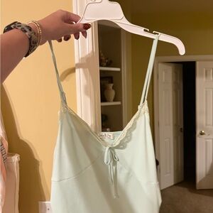 Mint Green Lace Trim Tank